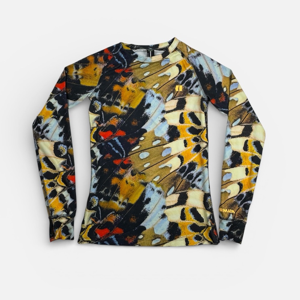 Armada Haven Crew Butterfly Print Base Layer Top Womens XS Ski Snowboard Thermal